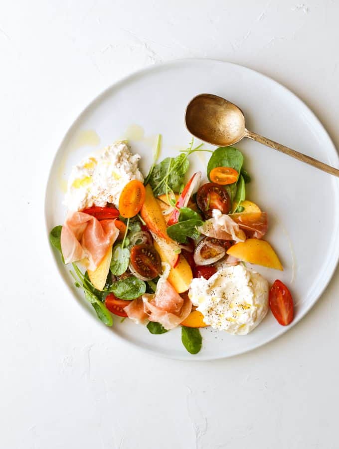Burrata Salad with Prosciutto and Nectarines