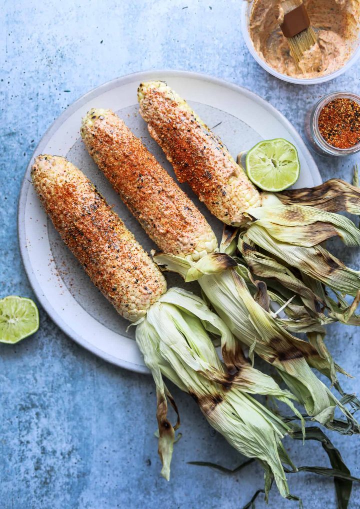 Grilled Corn with Togarashi-Lime Mayo - Craving California