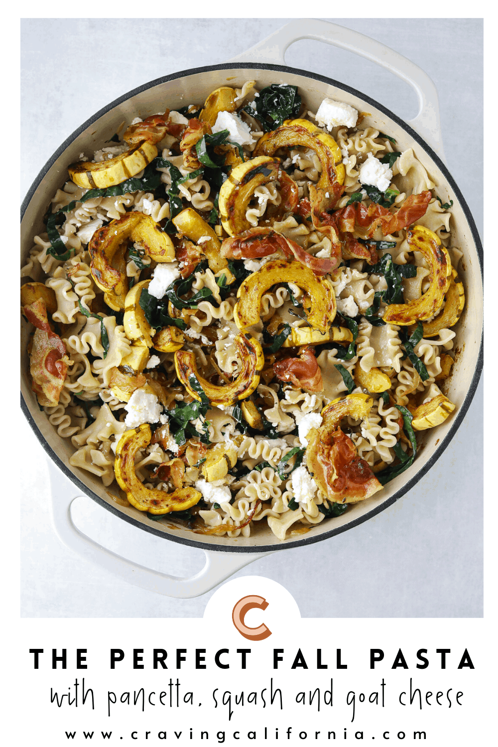 The Perfect Fall Pasta with Delicata Squash, Pancetta, and Goat Cheese