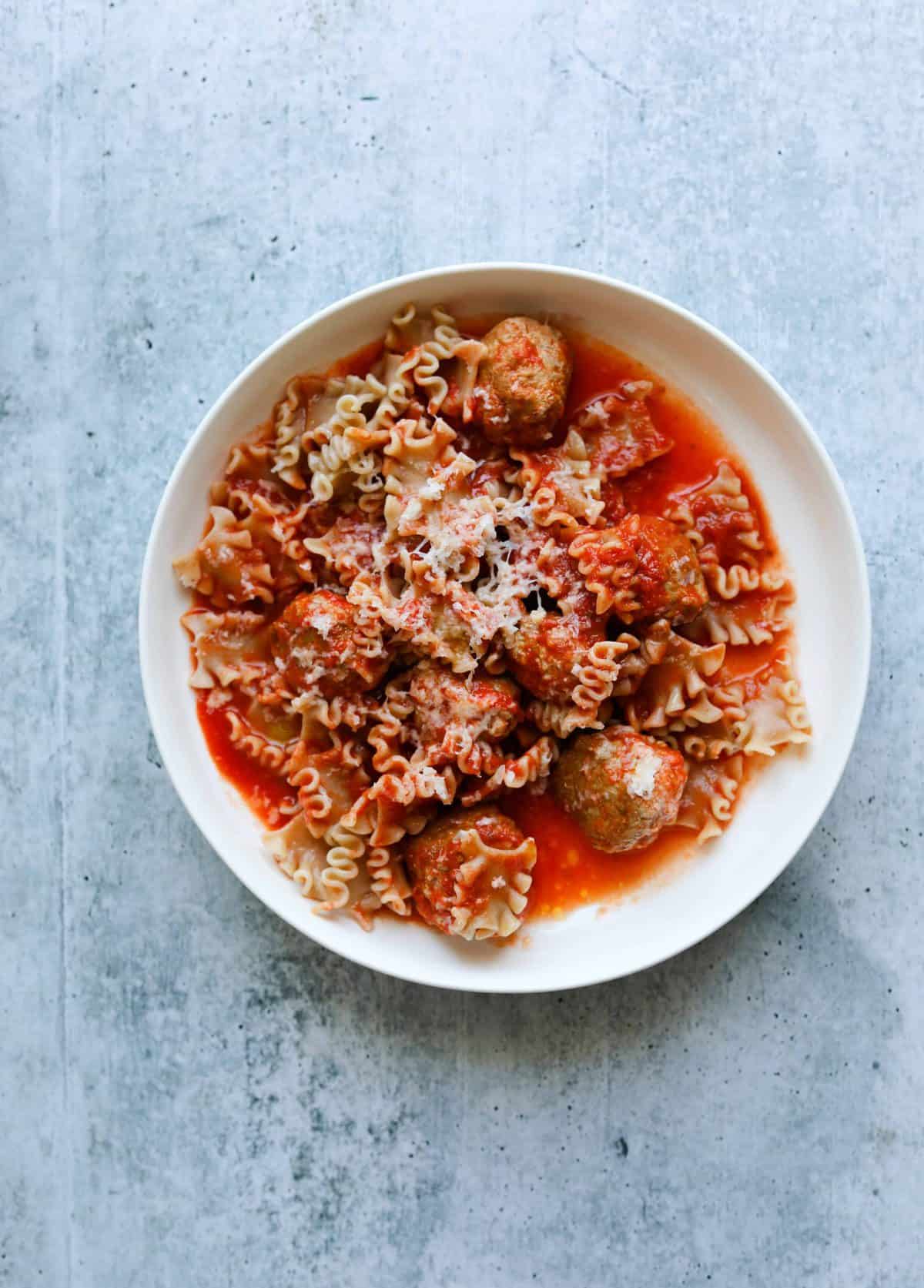 Five-Ingredient Turkey Meatballs with Whole Wheat Pasta