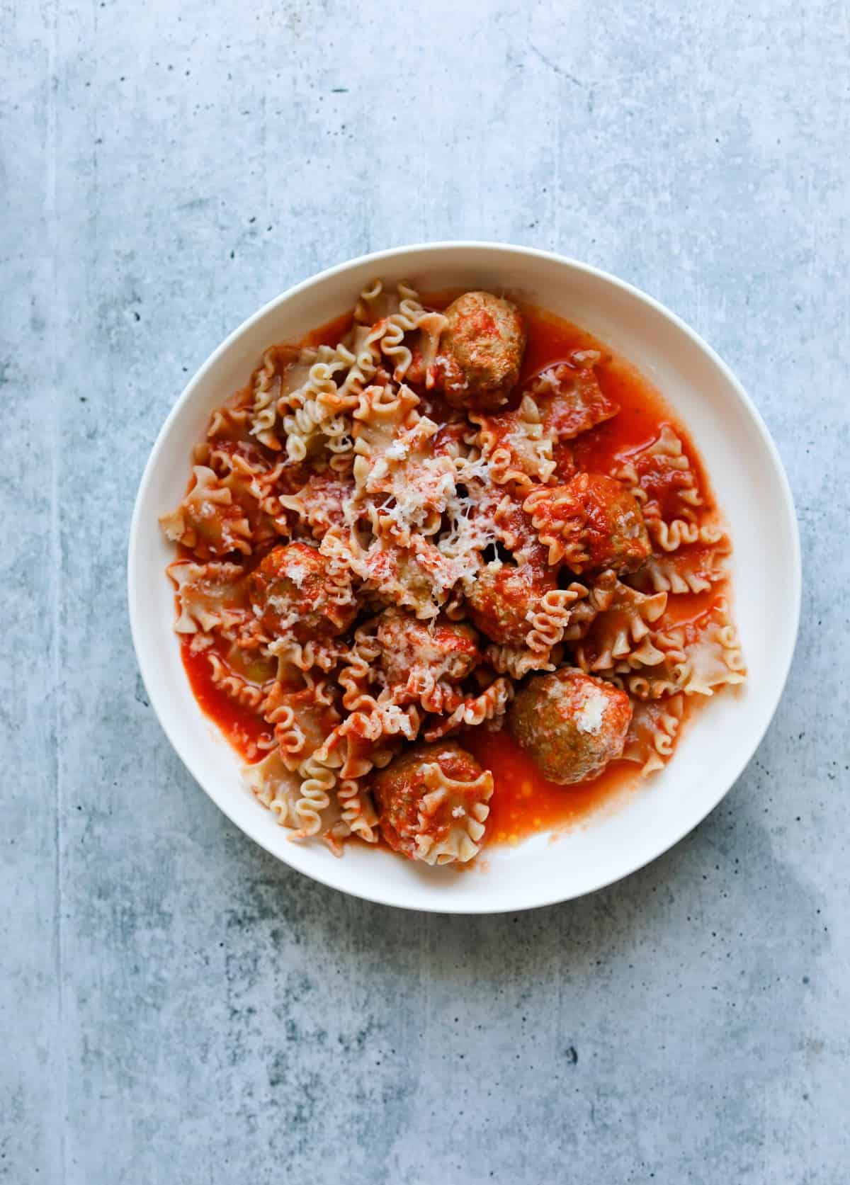 Five-Ingredient Turkey Meatballs with Whole Wheat Pasta