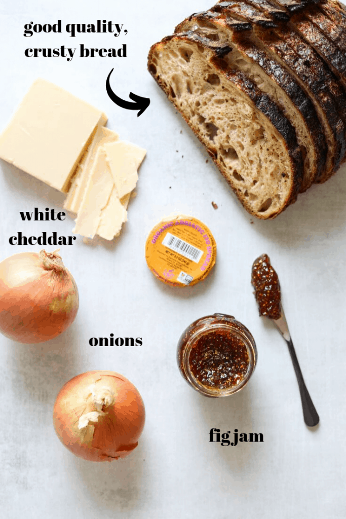 White Cheddar + Fig Grilled Cheese Ingredients 