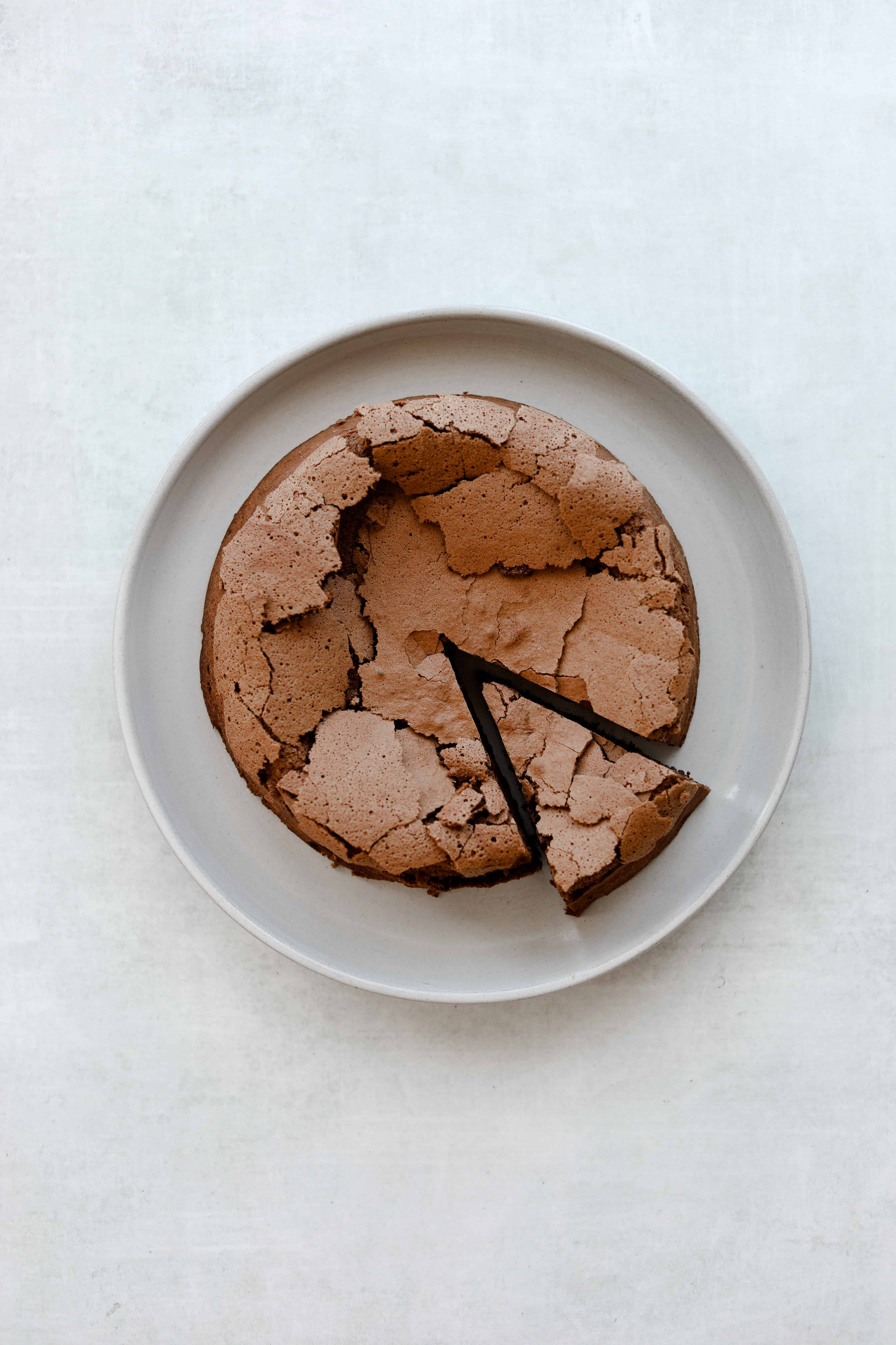 Flourless Chocolate  Hazelnut Espresso Cake in a plate