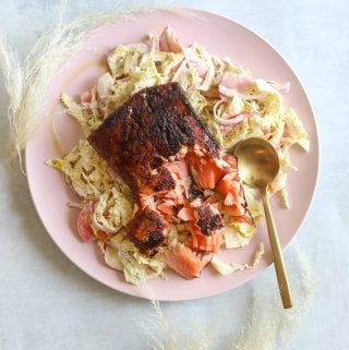 Five Spice Blackend Salmon with Apple Slaw