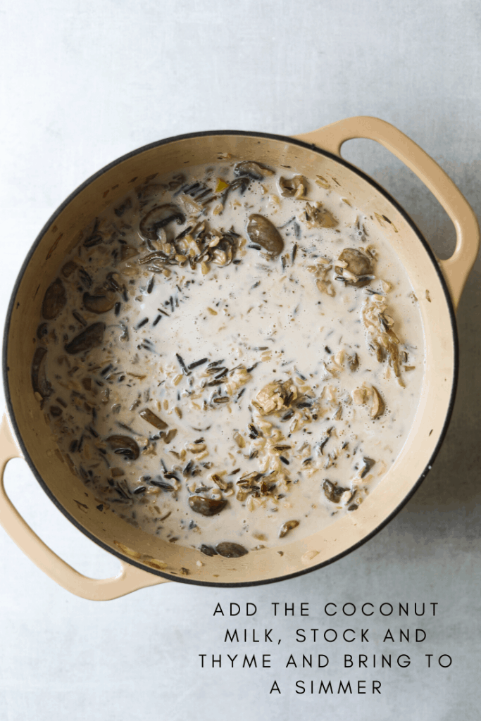 Wild Rice and Mushroom Soup (Dairy-Free) in a large pot