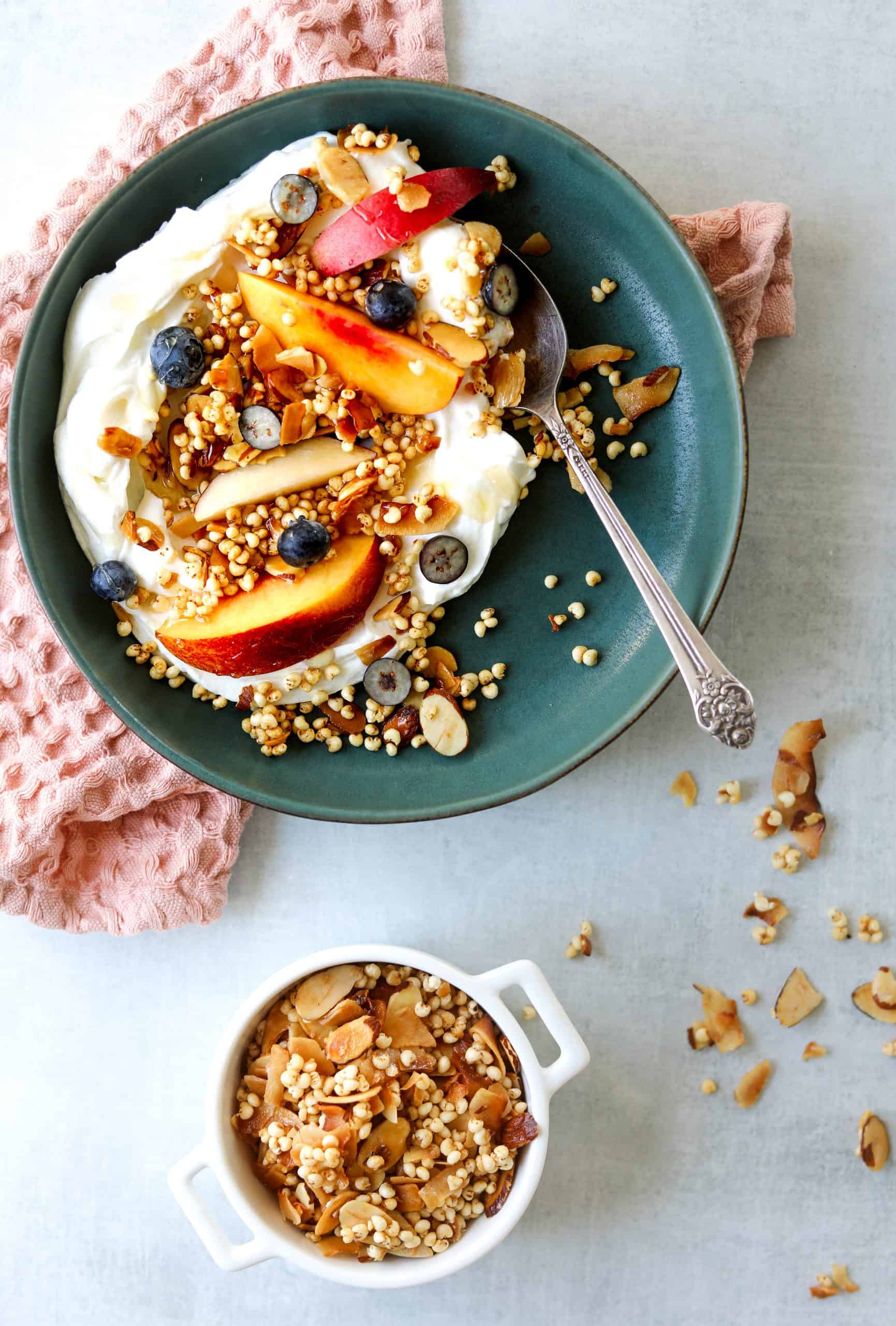 Puffed Millet Granola with Almonds, Honey and Coconut