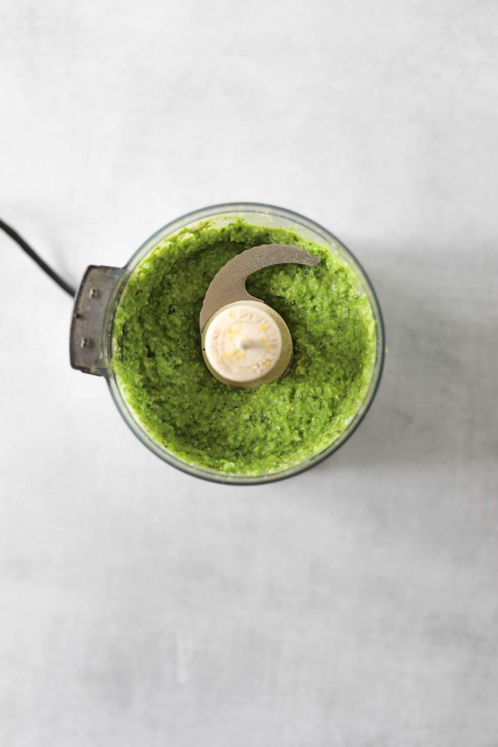 Tagliatelle with Pea Pesto and Creme Fraiche - Craving California