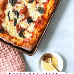 Sweet and Spicy Sheet Pan Pizza with Sopressata + Honey