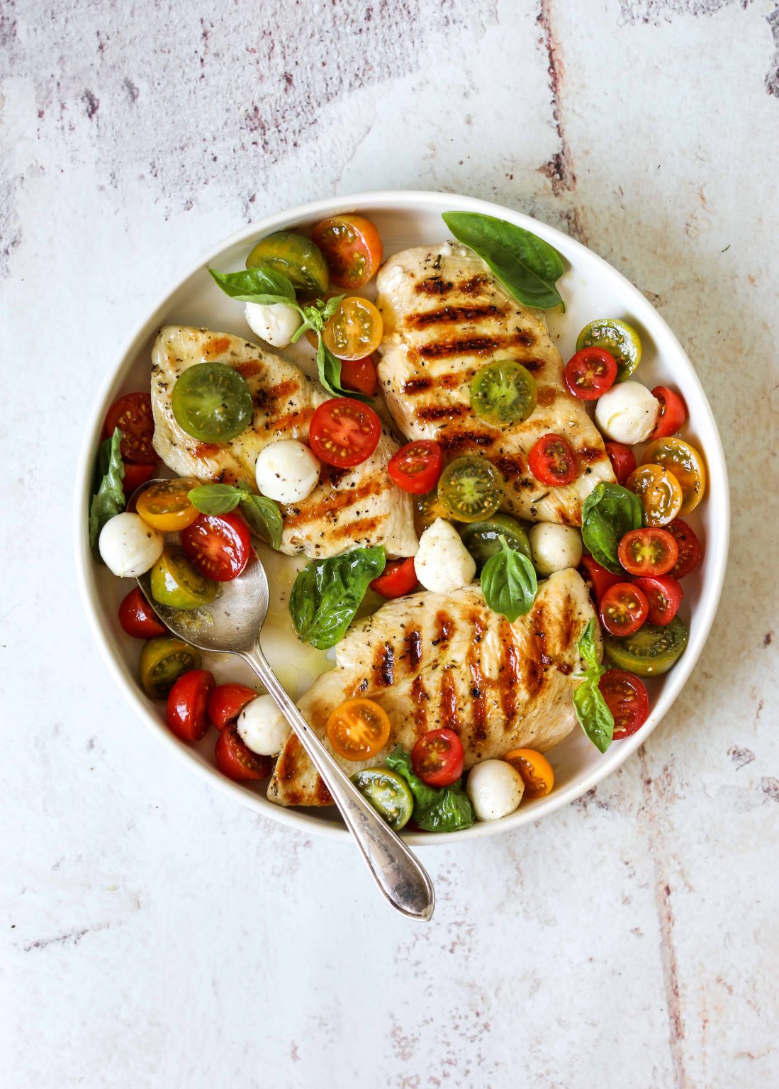 Grilled Chicken with Marinated Tomatoes and Fresh Mozzarella (5