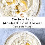 Low Carb + Keto Cacio e Pepe Mashed Cauliflower