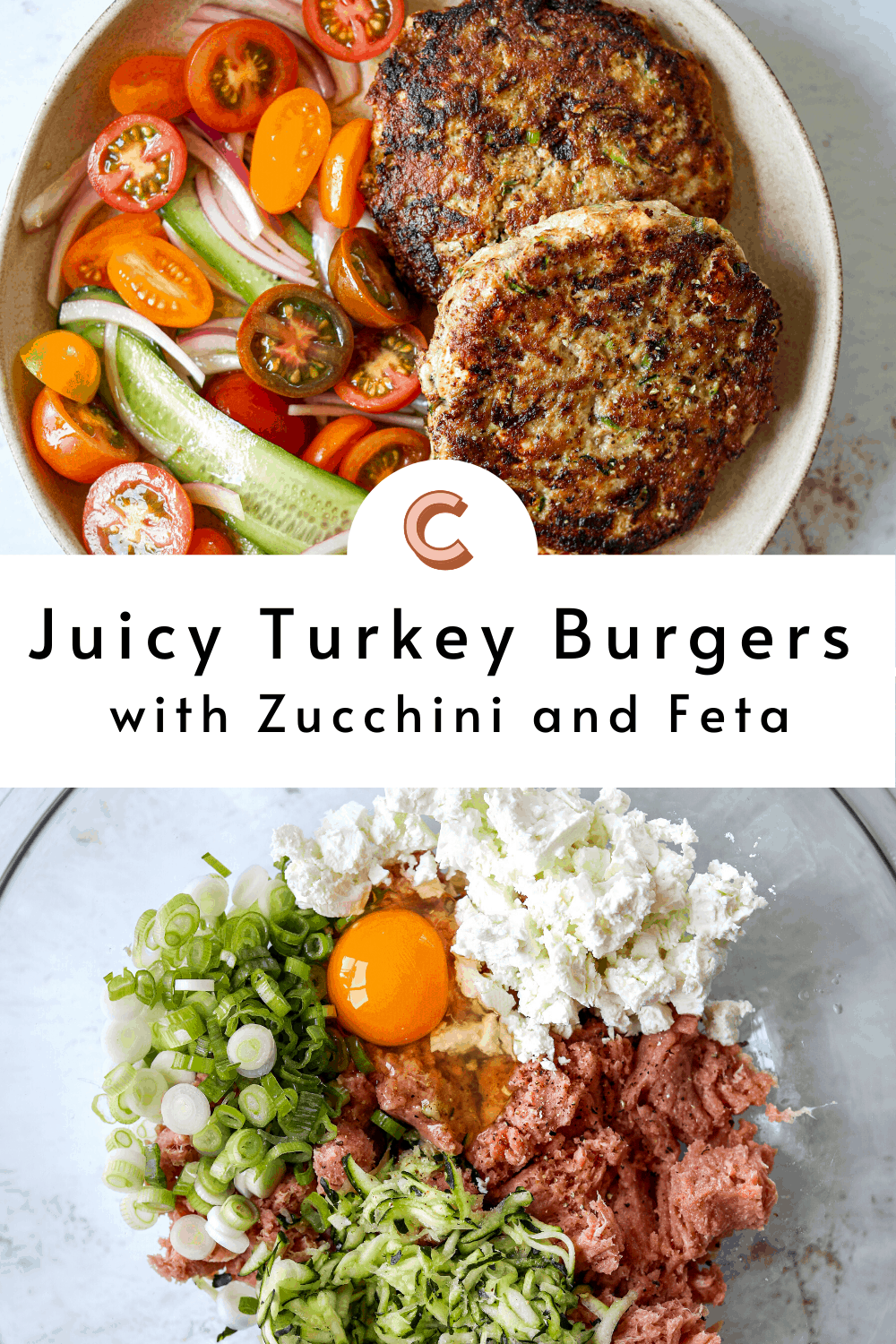Juicy Turkey Burgers with Zucchini and Feta - Craving California