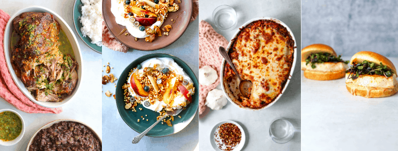 a collage of bright and colorful food photography from the food blog Craving California