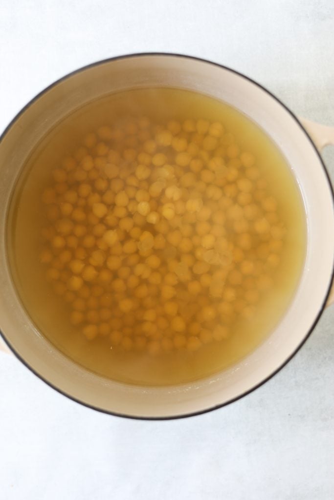chickpeas cooking in a pot