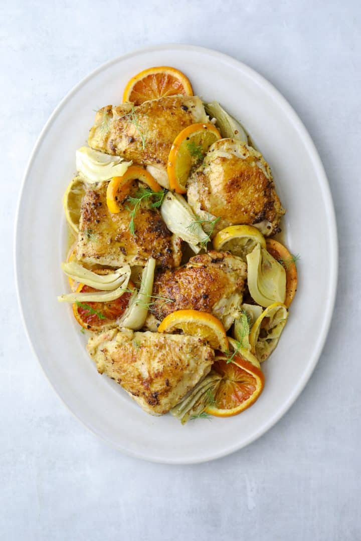 Roasted Chicken Thighs with Citrus and Fennel Craving California
