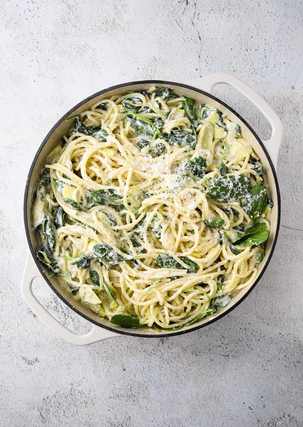 Lemon Ricotta Pasta with Spinach and Artichoke Craving California