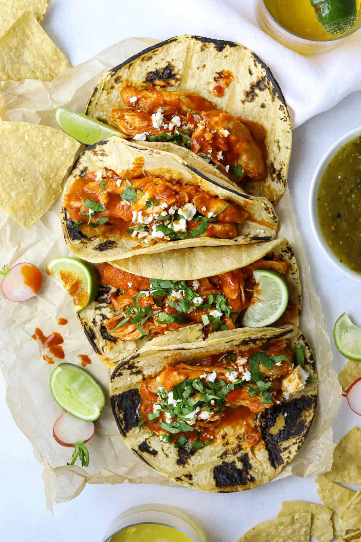 Beer-Braised Chipotle Chicken Tacos