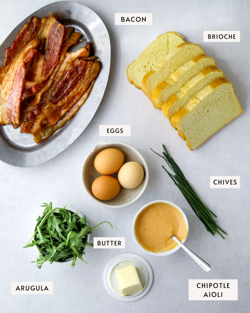 Brioche Breakfast Toast with Bacon, Egg, and Chipotle Aioli Craving