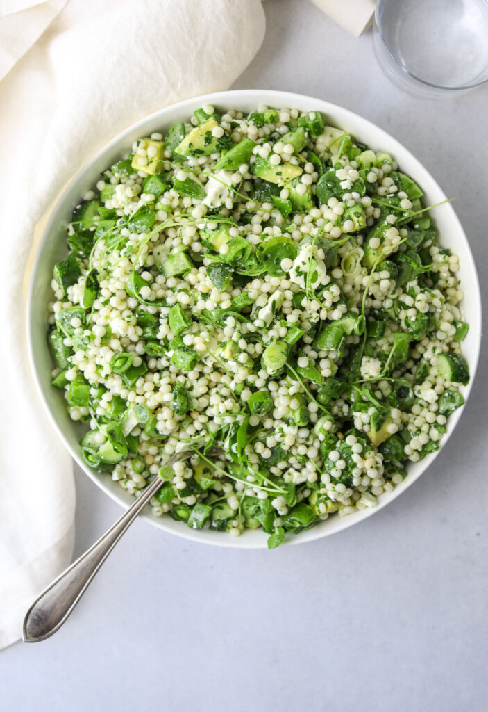 Spring Coucous Spring Couscous Salad with Feta, Avocado & Fresh Herbs - Craving California
