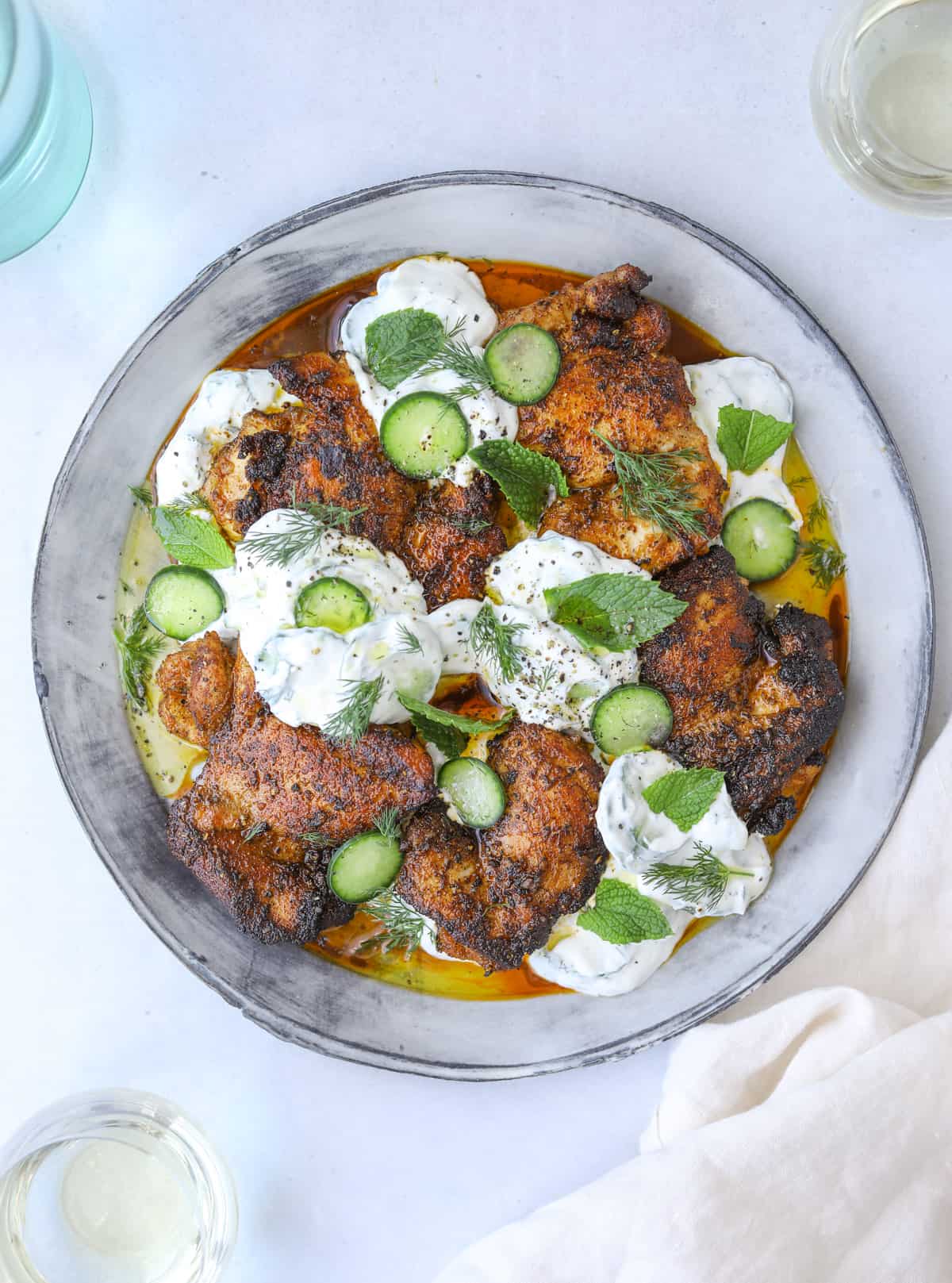 Smokey Paprika Chicken with Cucumber Tzatziki