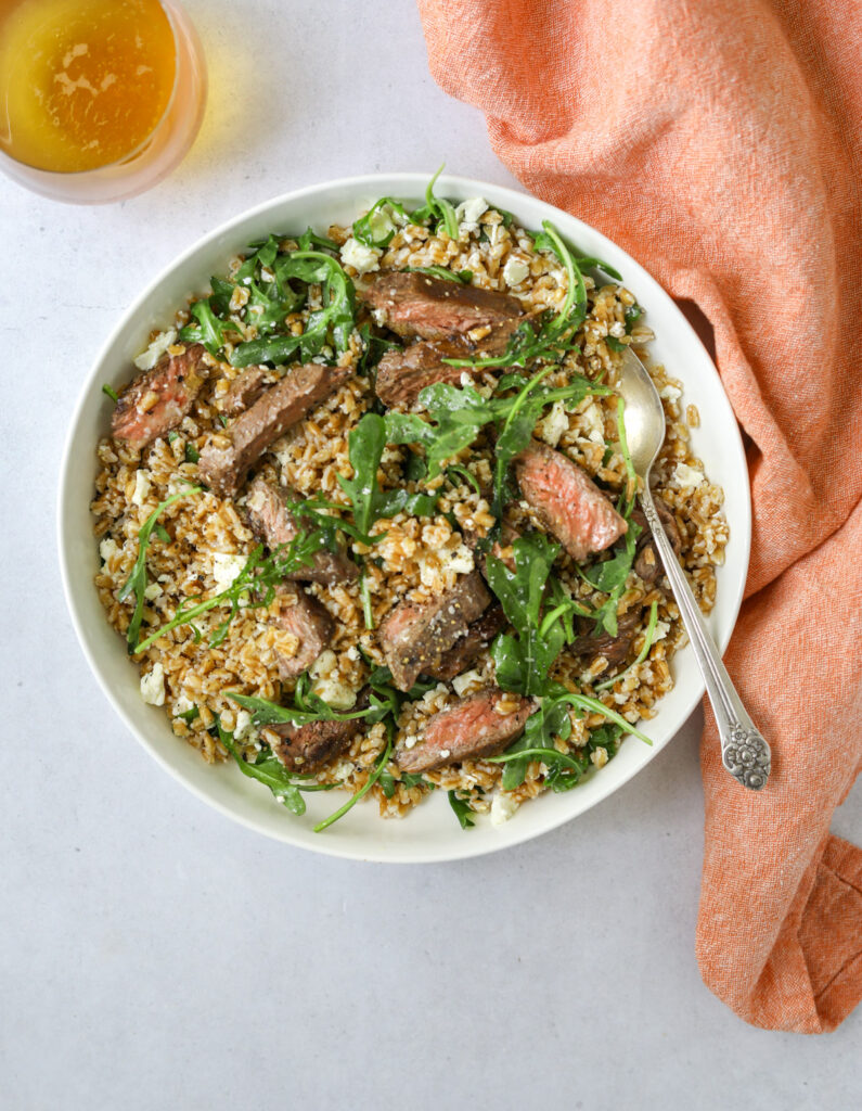 FiveIngredient Steak Salad with Farro, Arugula, and Feta Craving