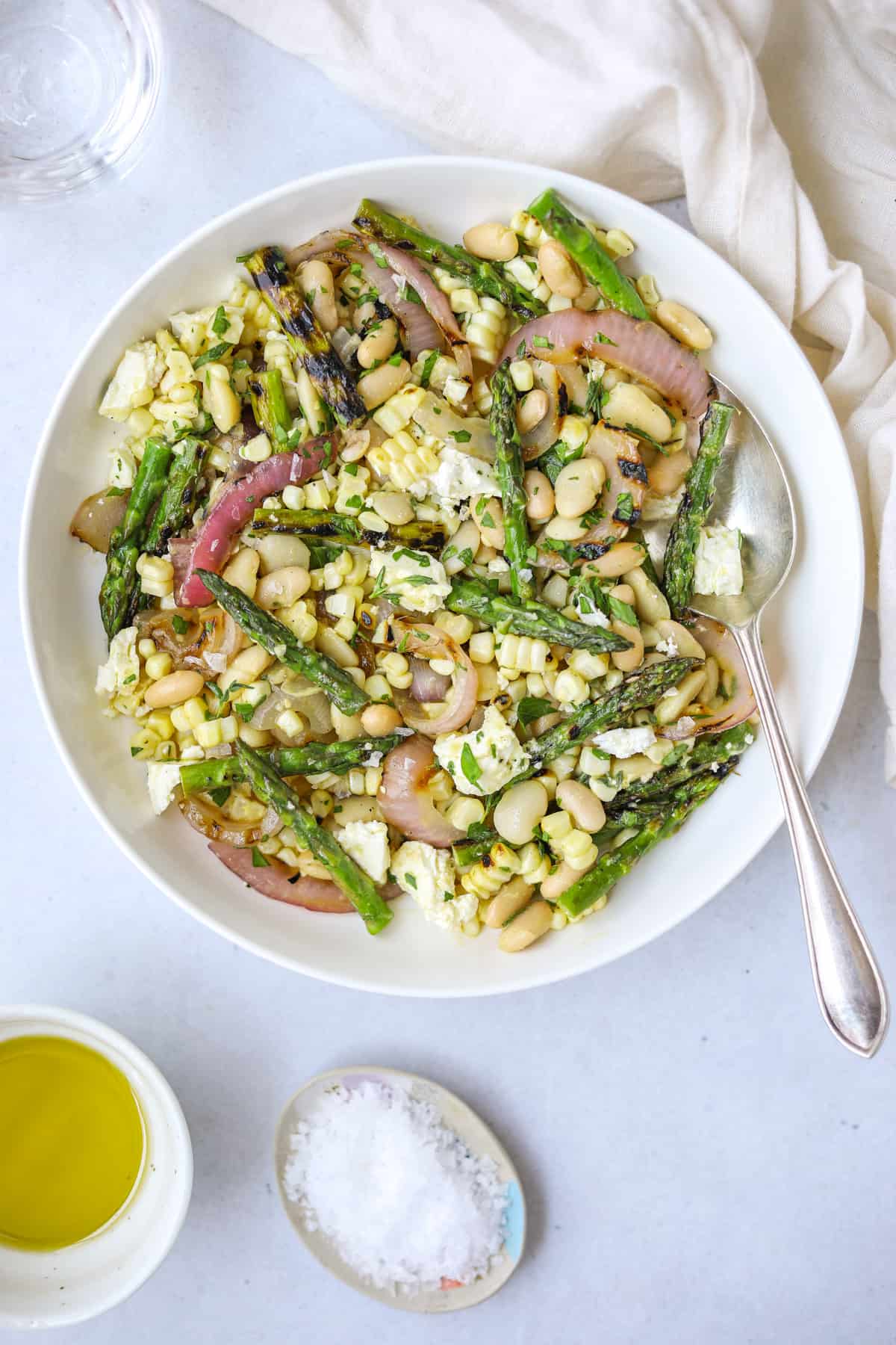 Warm Grilled Vegetable Salad with White Beans and Feta