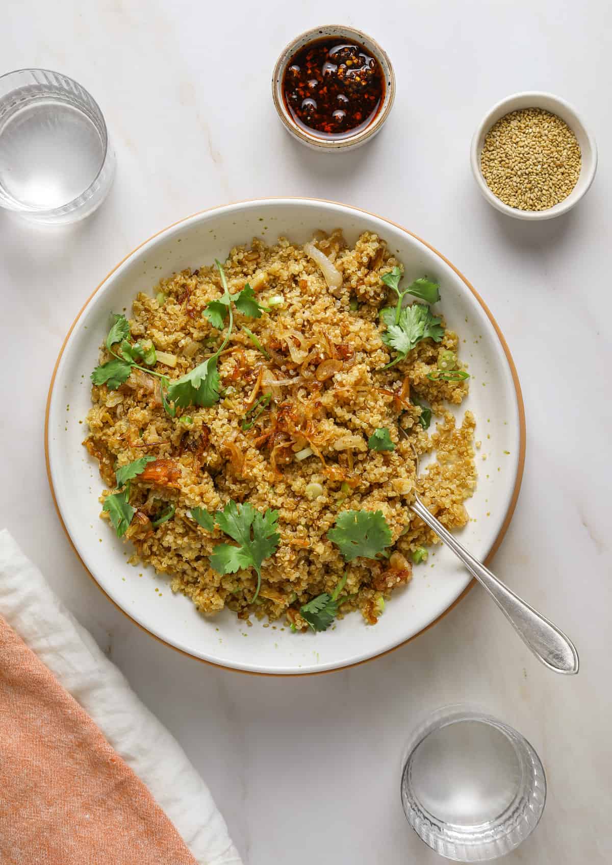 Quinoa Fried “Rice” with Crispy Garlic and Ginger