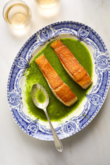 Pan-Seared Salmon with Basil Butter Sauce - Craving California
