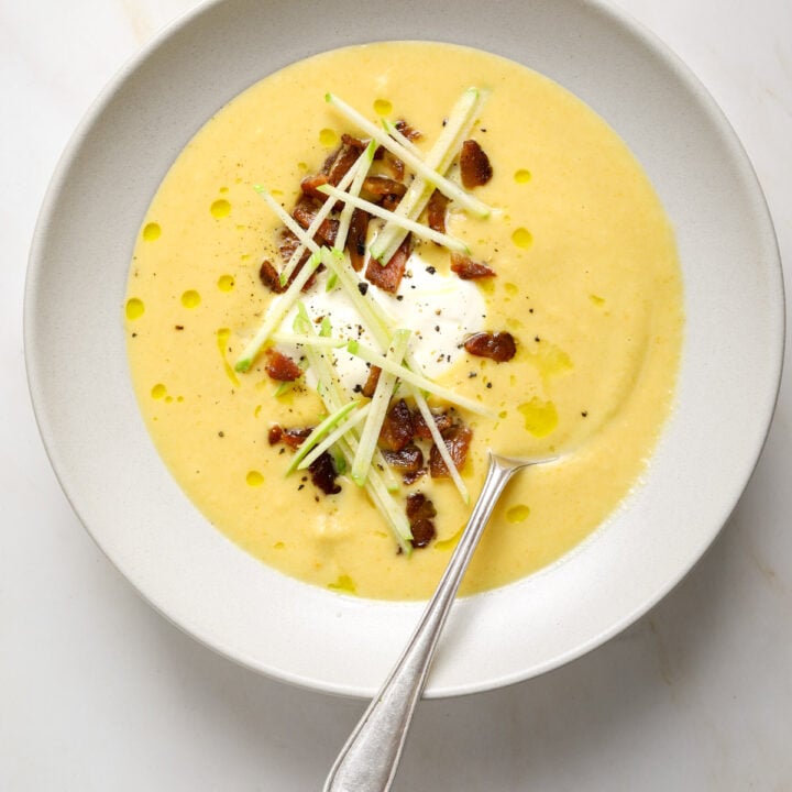 Carrot and Parsnip Soup with Apple and Bacon Craving California
