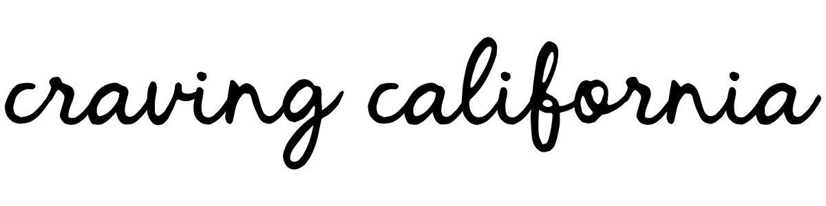 "craving california" in black, cursive lettering